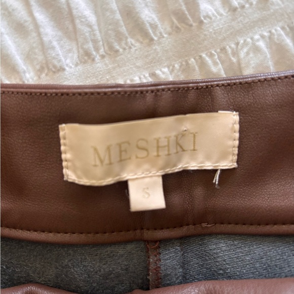 Meshki Chocolate Faux Leather Trousers - Picture 2 of 8